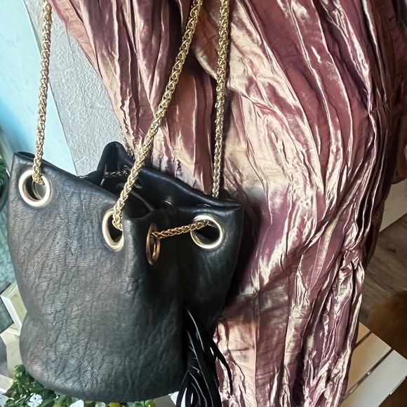 SMALL CHAIN STRAP PURSE SOFT W FRINGE - Picture 7 of 10